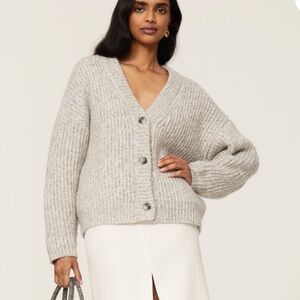 Gray Cardigan Sweater